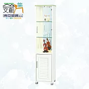 【文創集】南亞塑鋼 尼馬可多彩百葉1.4尺雙開門高塑鋼展示櫃(六色可選) 淺綠雙色