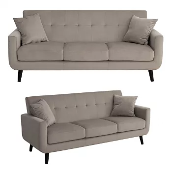 IDEA-簡約風短絨布鬆軟三人座沙發 單一色