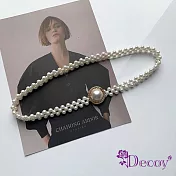 【Decoy】韓風大珍珠＊彈性編織鬆緊伸縮腰封