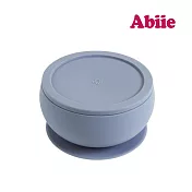 abiie 食光碗-吸盤式矽膠餐碗 藍莓灰