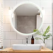 【H&R安室家】佩琪 智能LED發光觸控50cm圓型燈鏡/掛鏡/浴鏡/化妝鏡 ZA0251