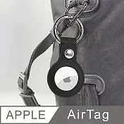 【Timo】AirTag 經典素色皮革保護套 黑色