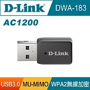 D-Link 友訊 DWA-183 AC1200 MU-MIMO 雙頻USB 3.0 無線網路卡