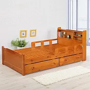 《Homelike》米莉3.5尺護欄床架組(附抽屜x2) 實木床架 單人床 3.5尺床