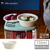 【4TH MARKET】日本製一人用可堆疊湯鍋附鍋蓋 750ML  -白