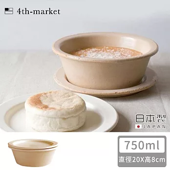 【4TH MARKET】日本製一人用可堆疊湯鍋附鍋蓋 750ML  -咖啡