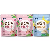 韓國【BEBECOOK 寶膳】嬰幼兒米棒 3入組(香蕉x1、綜合莓果x2)