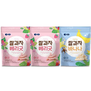 韓國【BEBECOOK 寶膳】嬰幼兒米棒 3入組(香蕉x1、綜合莓果x2)