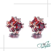 【伊飾童話】紅繡球晶鑽*玫瑰金銅電鍍耳環