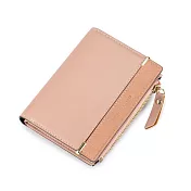 【L.Elegant】時尚磨砂框邊二折款 短夾 零錢包(共3色)B745 粉色