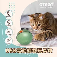 GREENON】USB電動寵物玩具球 自動逗貓球 寵物陪伴玩具