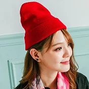 【Wonderland】韓版時尚保暖針織帽 FREE 紅色