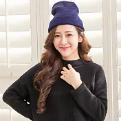 【Wonderland】韓版時尚保暖針織帽 FREE 藍色