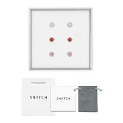 [SW 歐洲百年品牌訂製水晶]Snatch X MINIMENT迷你們 迷你幸運水晶鋼耳環6入禮盒組 - 銀色組合一