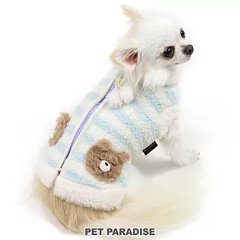 【PET PARADISE】寵物衣服-保暖後背開背心 橫條紋小熊 藍 DS