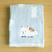 日本舒壓貓棉紗浴巾- 嬰兒藍