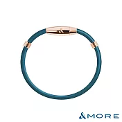 &MORE愛迪莫 X5 特仕版鈦鍺手環 (玫瑰金)- 藍綠S