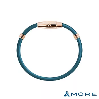 &MORE愛迪莫 X5 特仕版鈦鍺手環 (玫瑰金)- 藍綠S