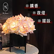 【愛莯】10朵玫瑰花LED夜燈經典黑陶瓷花盆系列(附贈USB充電插頭) 10朵維多利亞玫瑰花