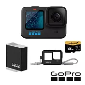 【GoPro】HERO 11 新手必備套組 (HERO11單機+護套+繫繩+Enduro原廠充電電池+64G記憶卡) 正成公司貨  黑色