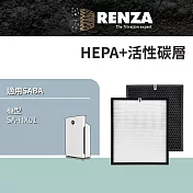 RENZA 濾網適用SABA SA-HX01 空氣清淨機 HEPA濾網+活性碳除臭濾網