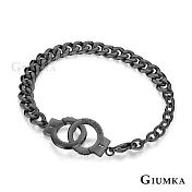 GIUMKA情侶手鍊專屬手銬鏈條造型男女情人鋼手鏈單個價格情人節推薦MH20001 21 黑色寬版