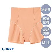 【日本GUNZE】高腰骨盆調整平口褲(HZ2369-CMB) M 膚