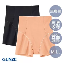 【日本GUNZE】高腰骨盆調整平口褲2件組(顏色隨機) LL 隨機