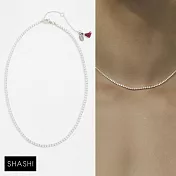 SHASHI 紐約品牌 Tennis Diamond 銀色滿鑽項鍊 經典鑲鑽項鍊