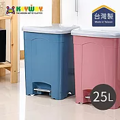 【台灣KEYWAY】SO025 現代腳踏式垃圾桶(大)-25L- 粉紅