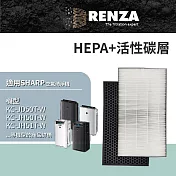 RENZA濾網 適用Sharp夏普KC-JD50T JH50T JH51T D50HF D40HFE HEPA活性碳濾芯