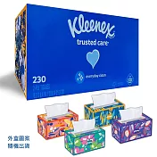 美國Kleenex頂級柔韌盒裝面紙230抽x4盒(隨機出色)