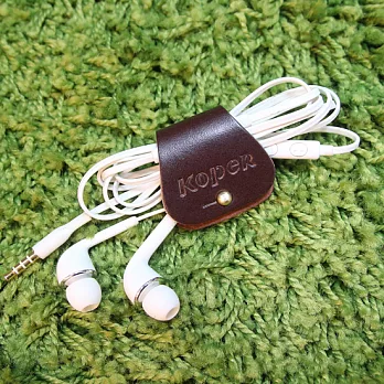 【KOPER】手工皮革耳機集線器 深咖啡