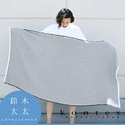 【日本愛媛 KONTEX】SWELL 質感流蘇鬆餅紋浴巾 共2色- (斜紋藍) | 鈴木太太公司貨