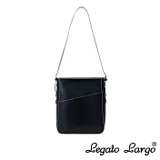 Legato Largo NANAME 極簡斜口設計方形托特包- 黑色