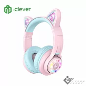 iClever BTH13 炫光無線兒童耳機  粉紅色