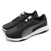 Puma 高爾夫球鞋 Grip Fusion Pro 男鞋 黑灰 白 皮革 抗水 高球 戶外 運動鞋 19424003