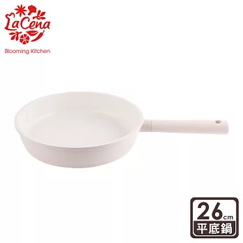 韓國La Cena 粉雪系列陶瓷塗層26公分不沾平底鍋