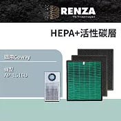 RENZA濾網 適用 Coway AP-1516D 綠淨力噴射循環空氣清淨機 高效HEPA+活性碳濾網 (2年份)