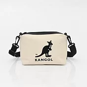 KANGOL - 英國袋鼠帆布側背包饅頭小方包 白色