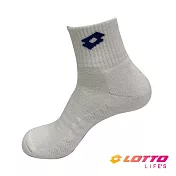 【LOTTO 義大利】TOP8 升級版 專業機能運動襪- 白/藍