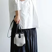 Atelier nuu|日系經典牛皮帆布迷你杜勒斯側背包 黑色