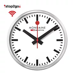 MONDAINE 瑞士國鐵Smart Stop2go 智能時鐘–25cm/銀框