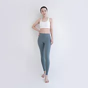 【Mukasa】DURABLE 線條修身瑜珈褲 - 復古藍 - MUK-22932 S 復古藍