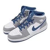 Nike Air Jordan 1 Mid GS 大童鞋 女鞋 Cement True Blue 灰 藍 DQ8423-014