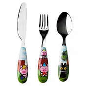 《EXCELSA》兒童餐具3件(3隻小豬) | 湯匙 叉子 餐刀