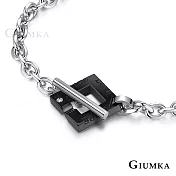 GIUMKA情侶鋼手鏈OT扣手鍊命中注定男女情人手飾簡約風單個價格 MH06052 16 黑色寬版|方墜款