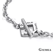 GIUMKA情侶鋼手鏈OT扣手鍊命中注定男女情人手飾簡約風單個價格 MH06052 16 銀色寬版|方墜款