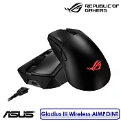 【4月底前送原廠電競鼠墊】ASUS 華碩 ROG Gladius III Wireless AIMPOINT 無線三模電競滑鼠  黑色
