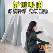 【iSFun】靜電吸附＊防水透明保護牆壁貼500x45cm